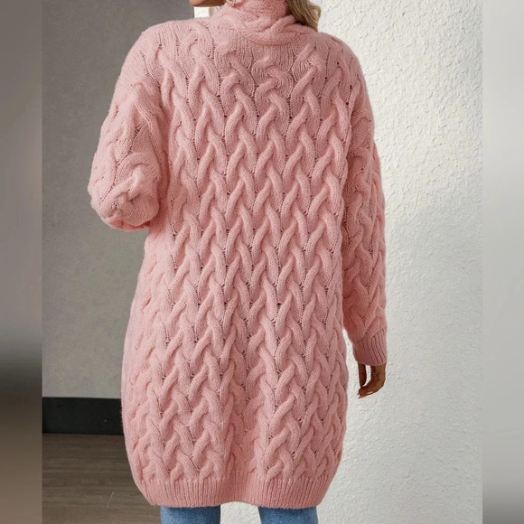 Cable Knit Drop Shoulder Duster Cardigan - Picture 5 of 5